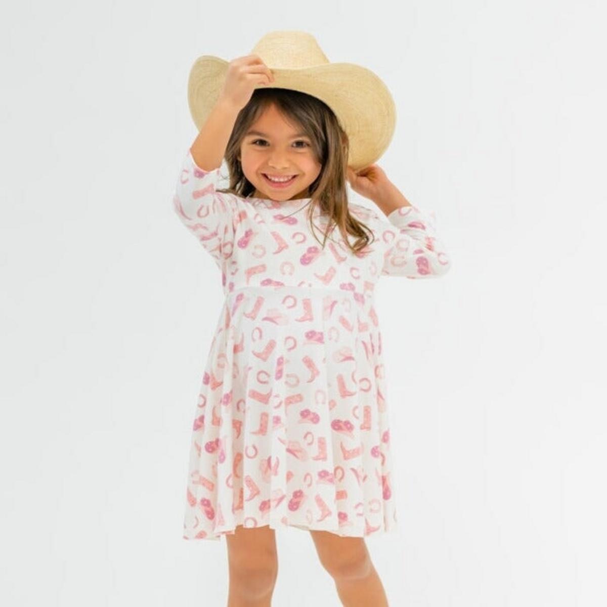 Twirly Bow Dress - Cowgirl Boots