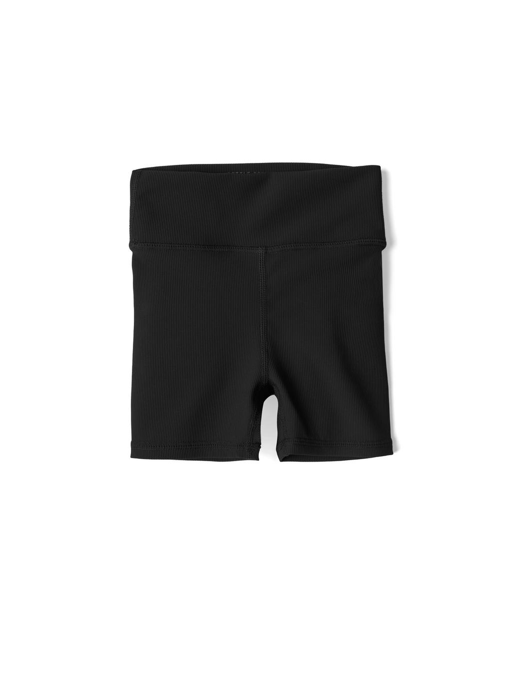 Baby Athletic Ribbed Biker Short - Black