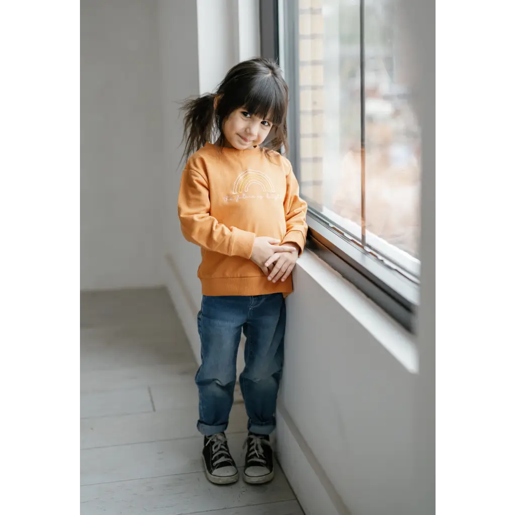 The Future is Bright Embroidered Kids Pullover