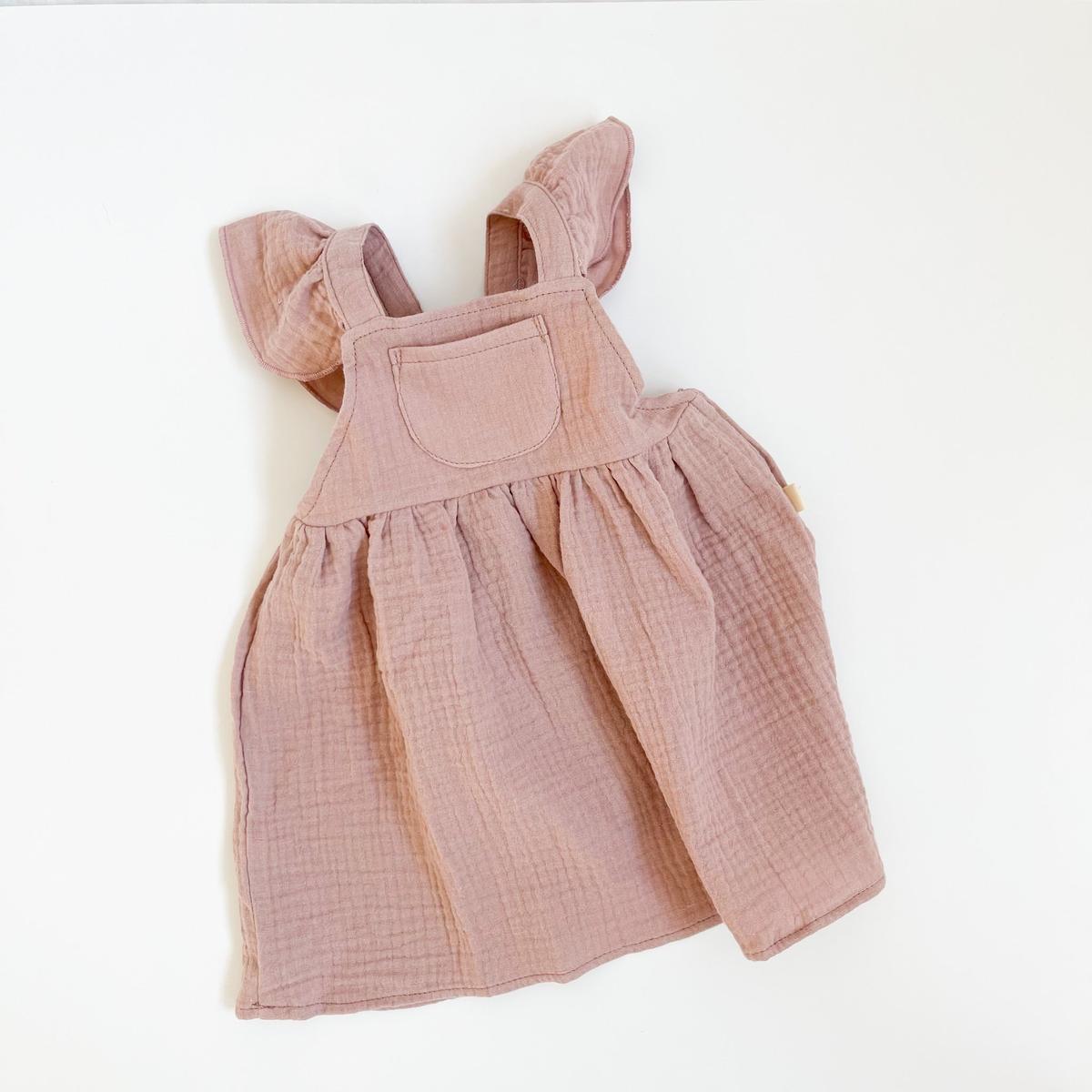 Baby Cross Back Pocket Dress - Blush
