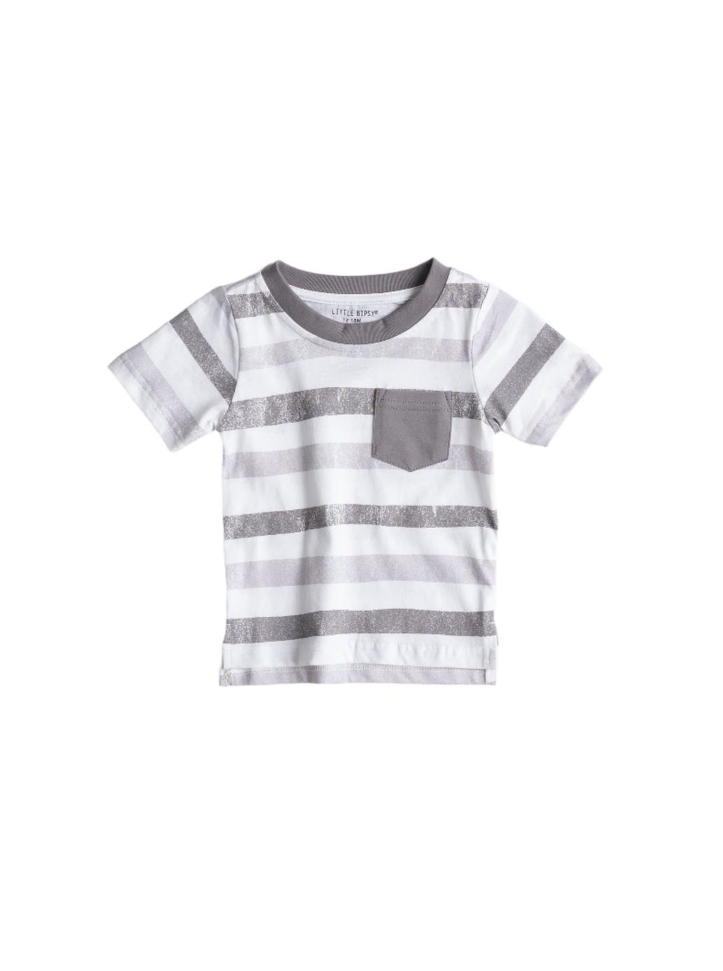 Baby Watercolor Striped Classic Tee - Charcoal