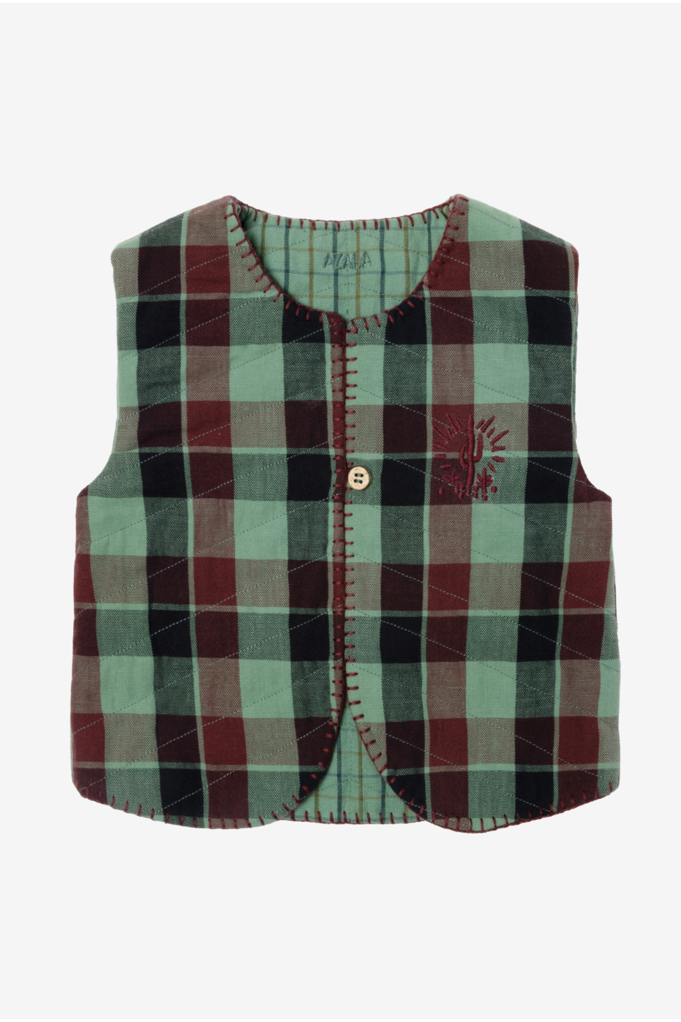 Reversible Baby Vest - Celadon Green