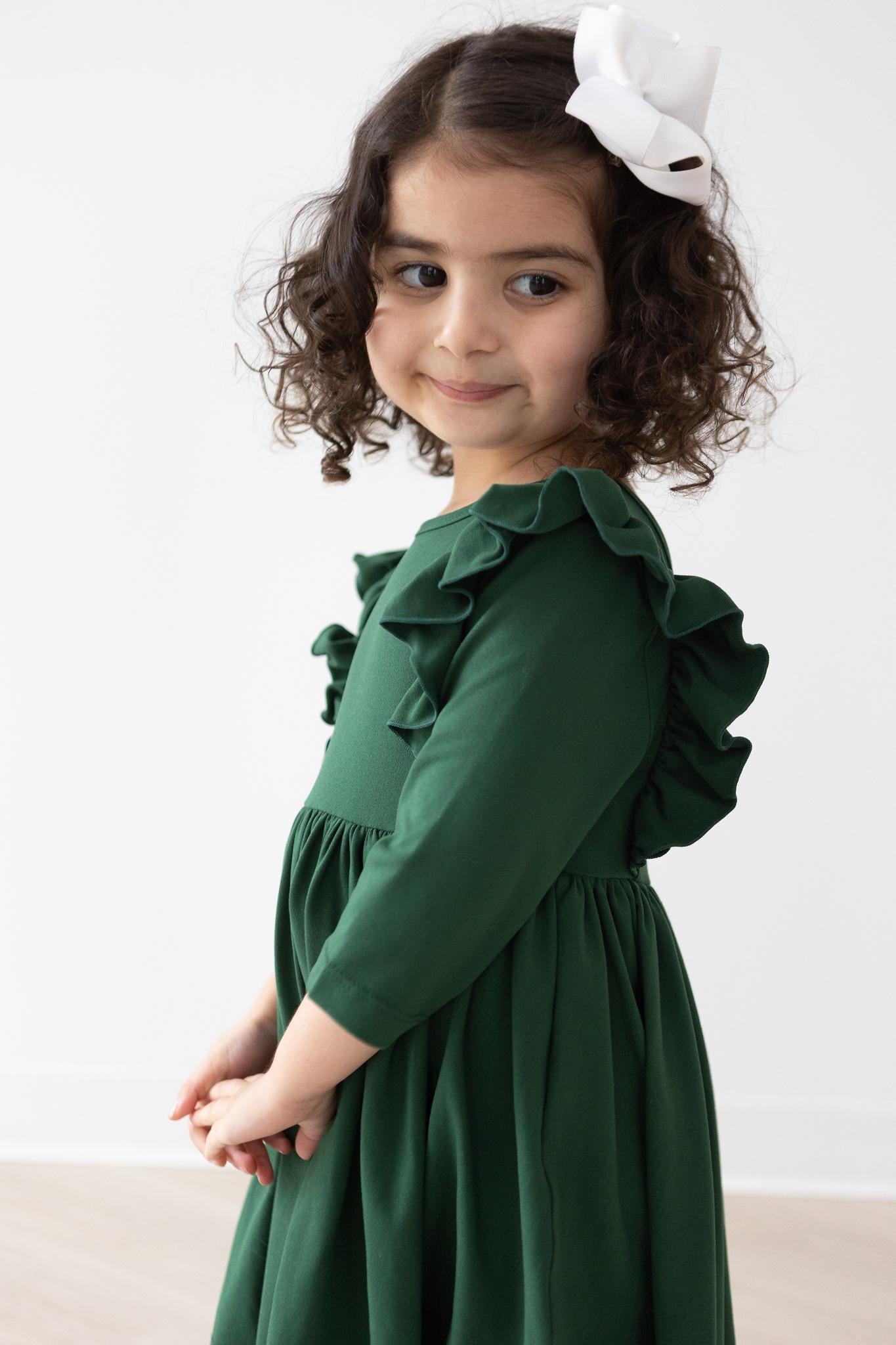 Spruce Ruffle Twirl Dress