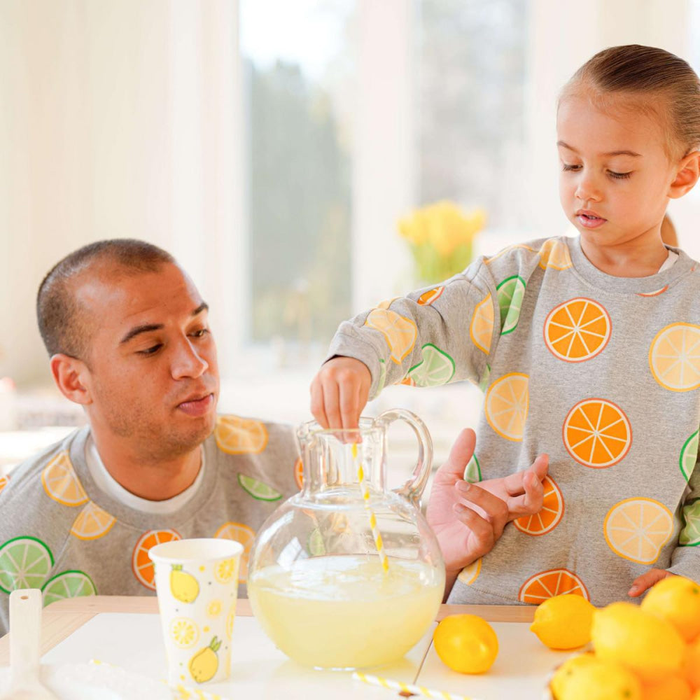 Adult Printed Crewneck Sweatshirt - Citrus Crush