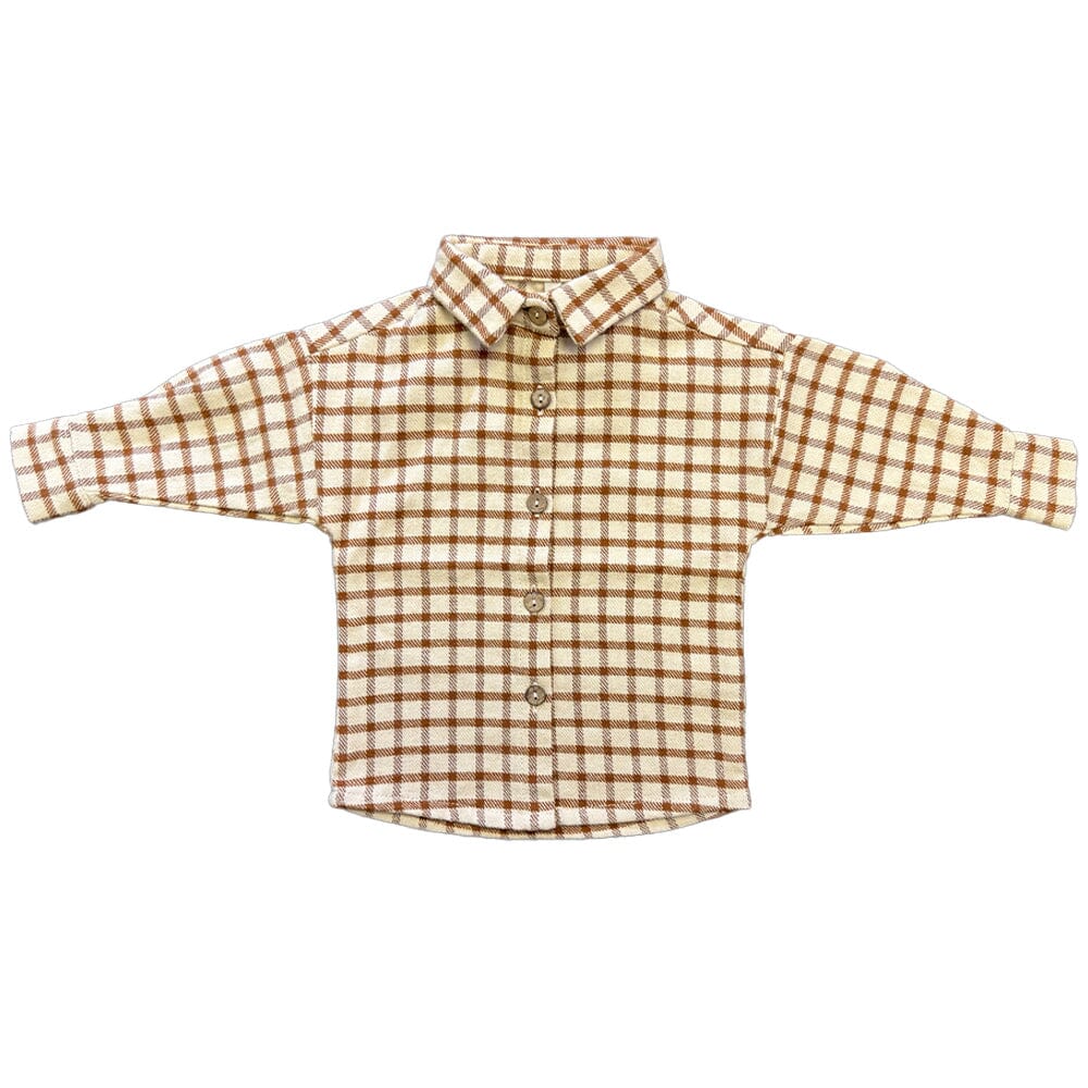 Check Button Up Shirt - Amber Check