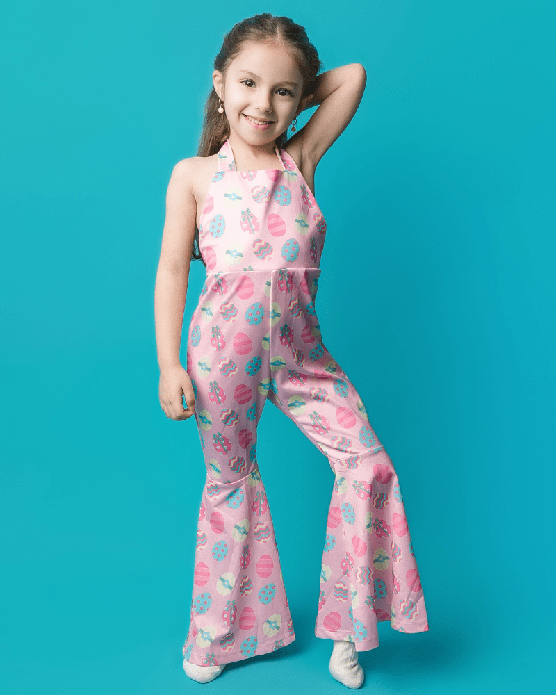 Andi Pleated Bell Bottom Jumpsuit - Egg Hunt