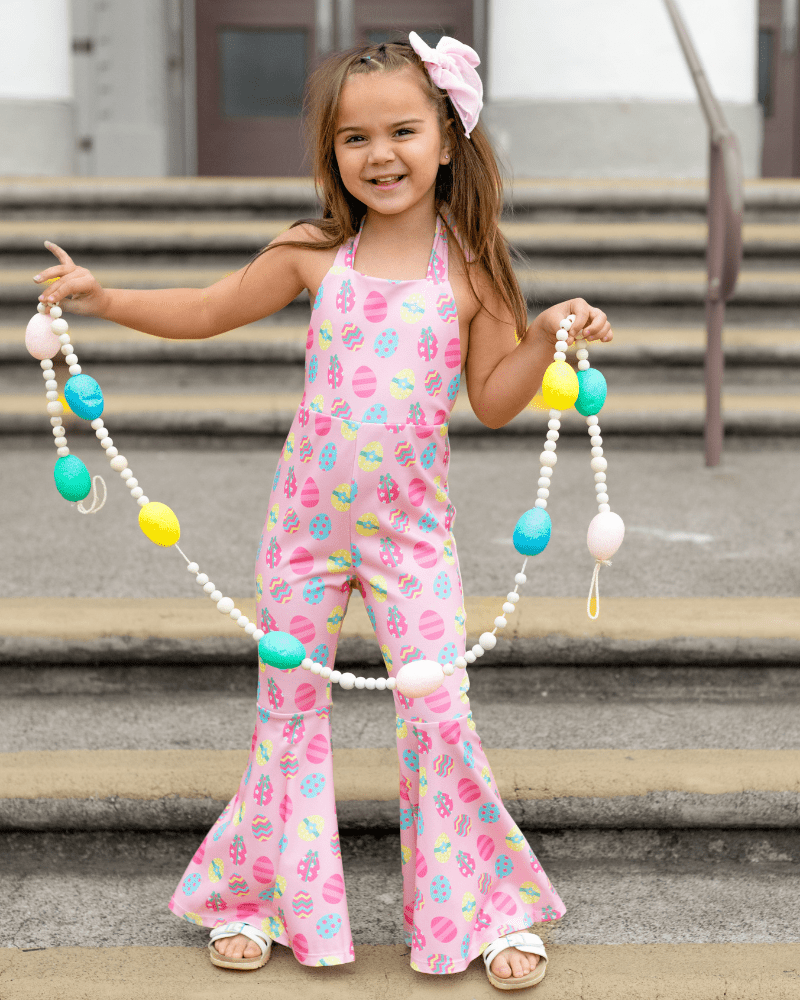 Andi Pleated Bell Bottom Jumpsuit - Egg Hunt