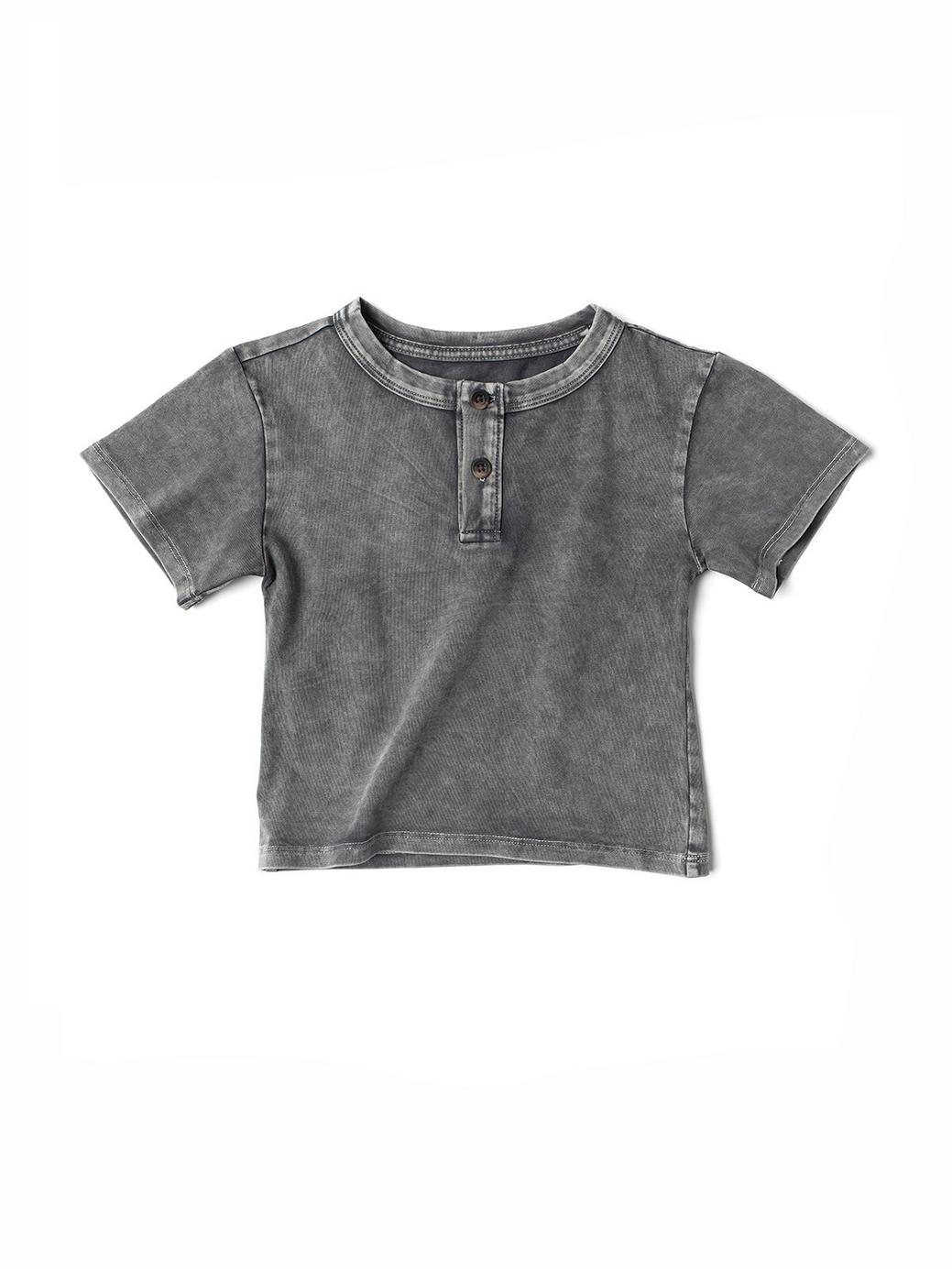 Baby Jersey Henley Tee - Grey Wash