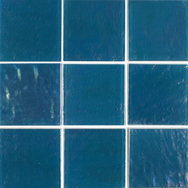 Turquoise 6"x6" Glass Pool Tile Elegant Glass Series - Aquatica Collection