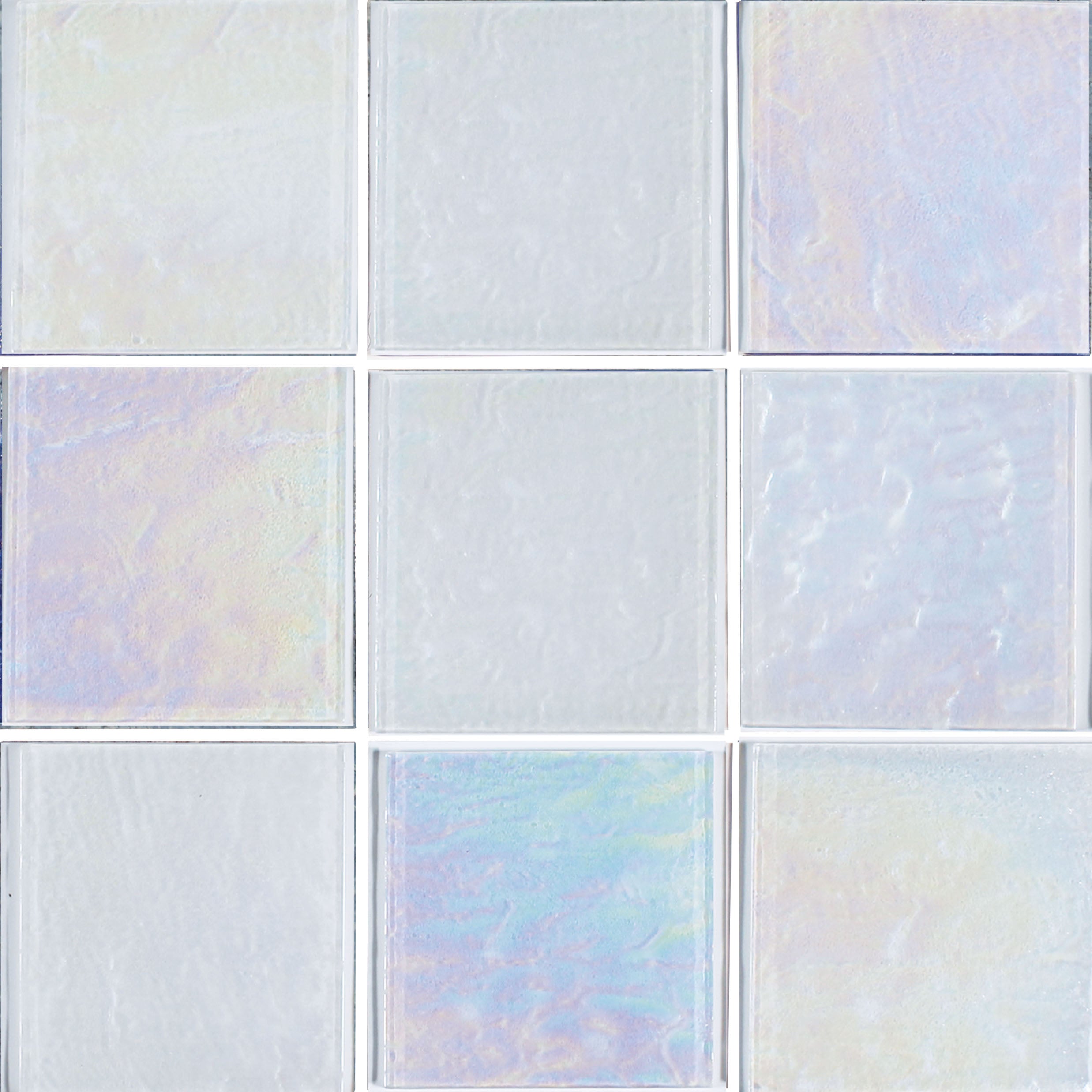 White 6"x6" Glass Pool Tile Elegant Glass Series - Aquatica Collection