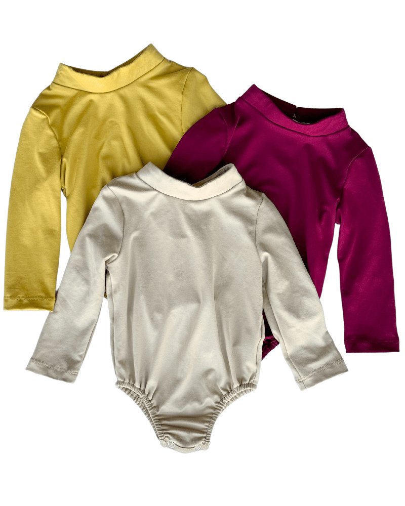 Aspen Mock Turtleneck Leotard - Almond