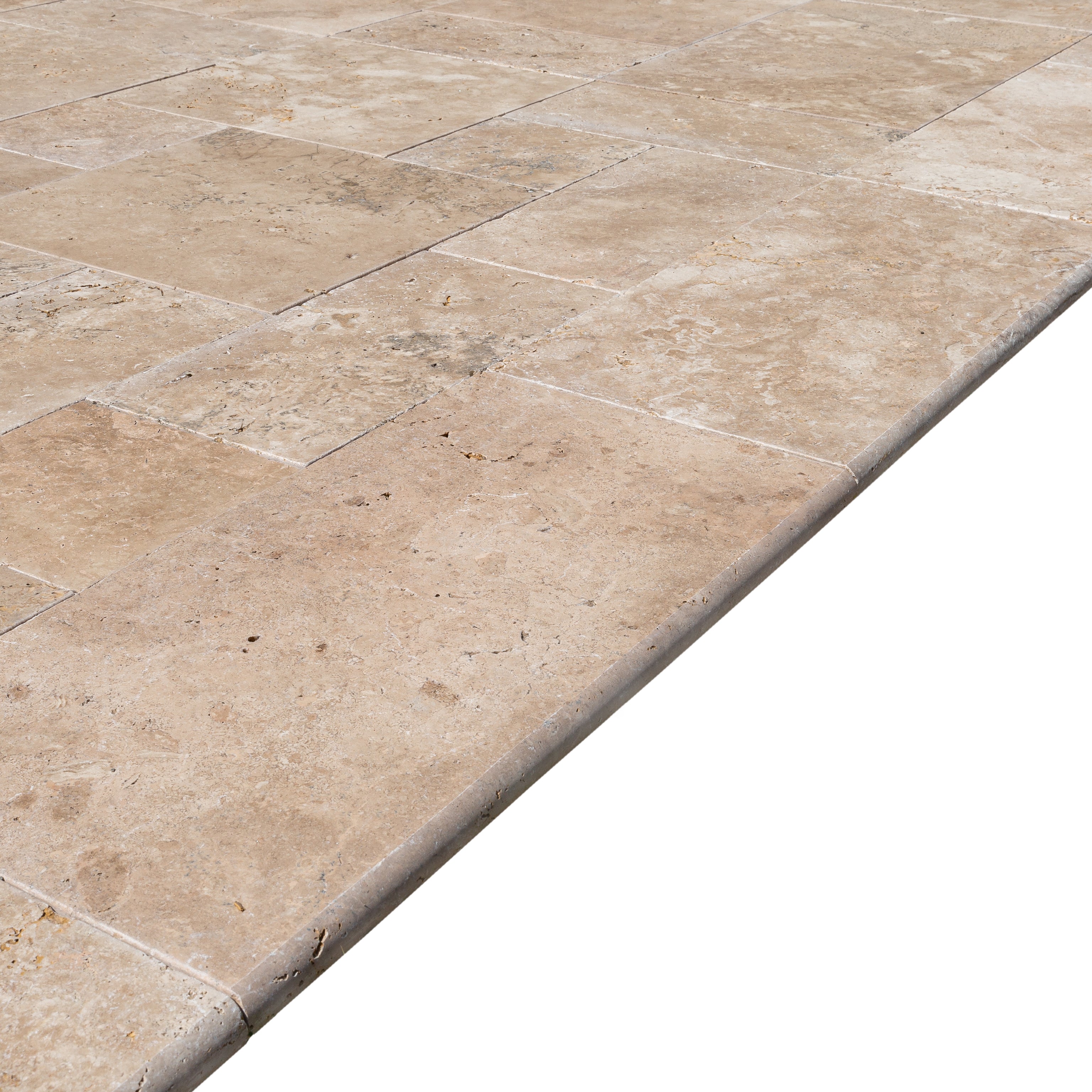 Aspendos Beige 12"x24" Tumbled Travertine Pool Coping - Belair Collection
