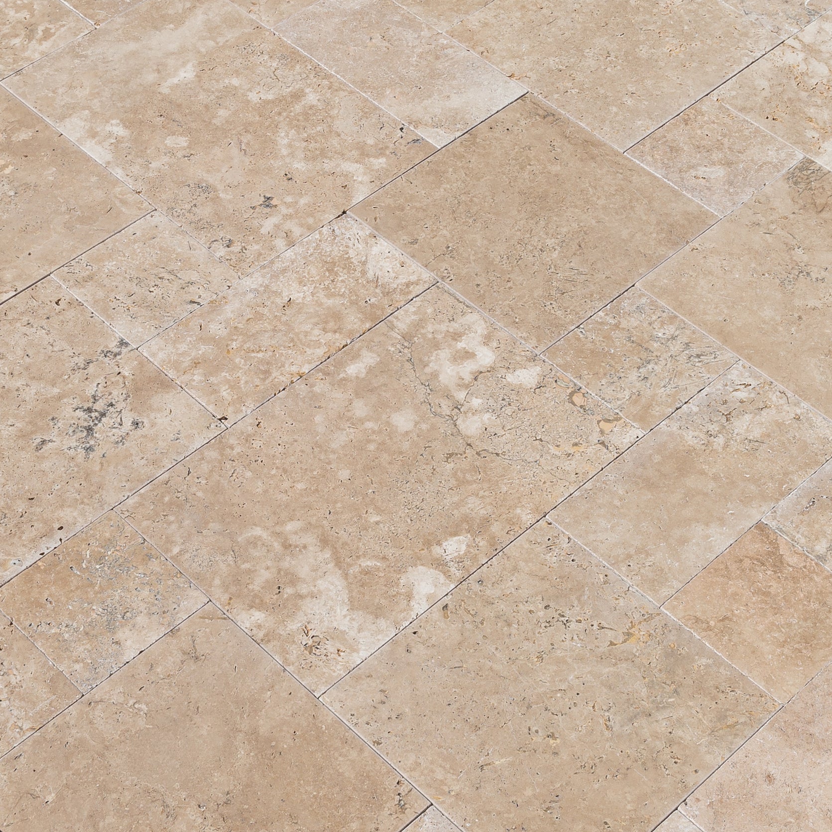Travertine Aspendos Beige Pattern Tumbled Pavers - Belair Collection