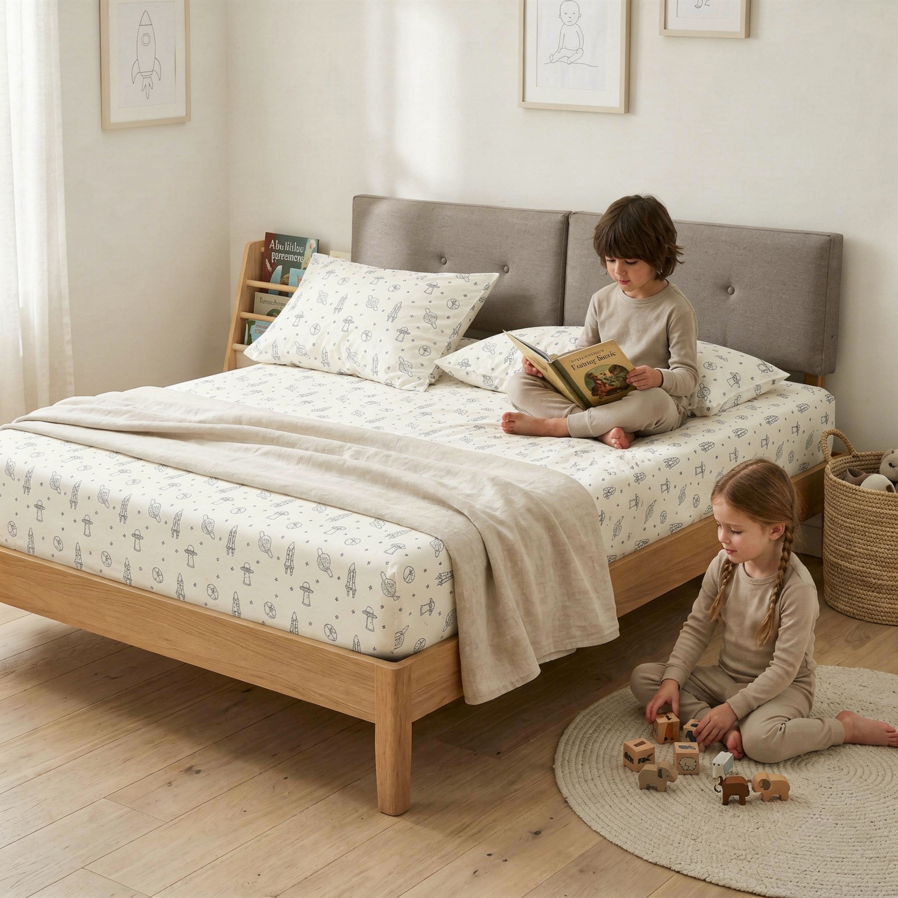 Organic Kids Fitted Sheet - Astro