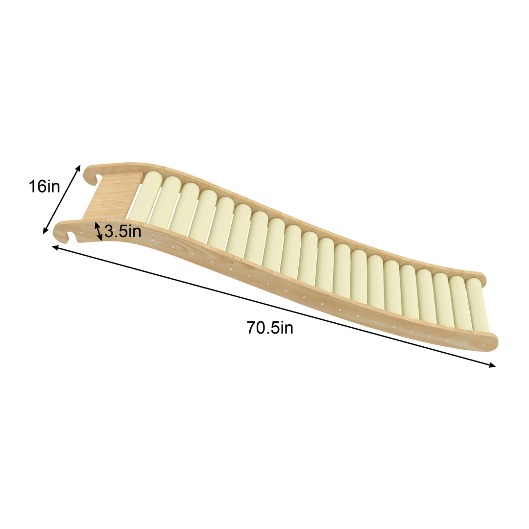 Foam Roller Slide Add-On | Quiet Sensory Slide for Avenlur Climbers & Swedish Ladders (Climber Not Included)