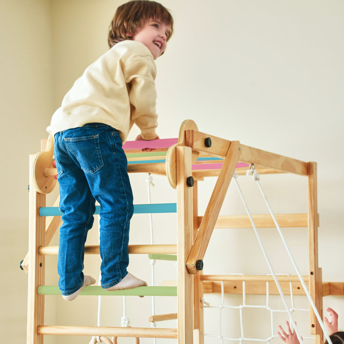 Grove Color Bars | Foldable Wall Mounted Indoor Jungle Gym, 8-in-1