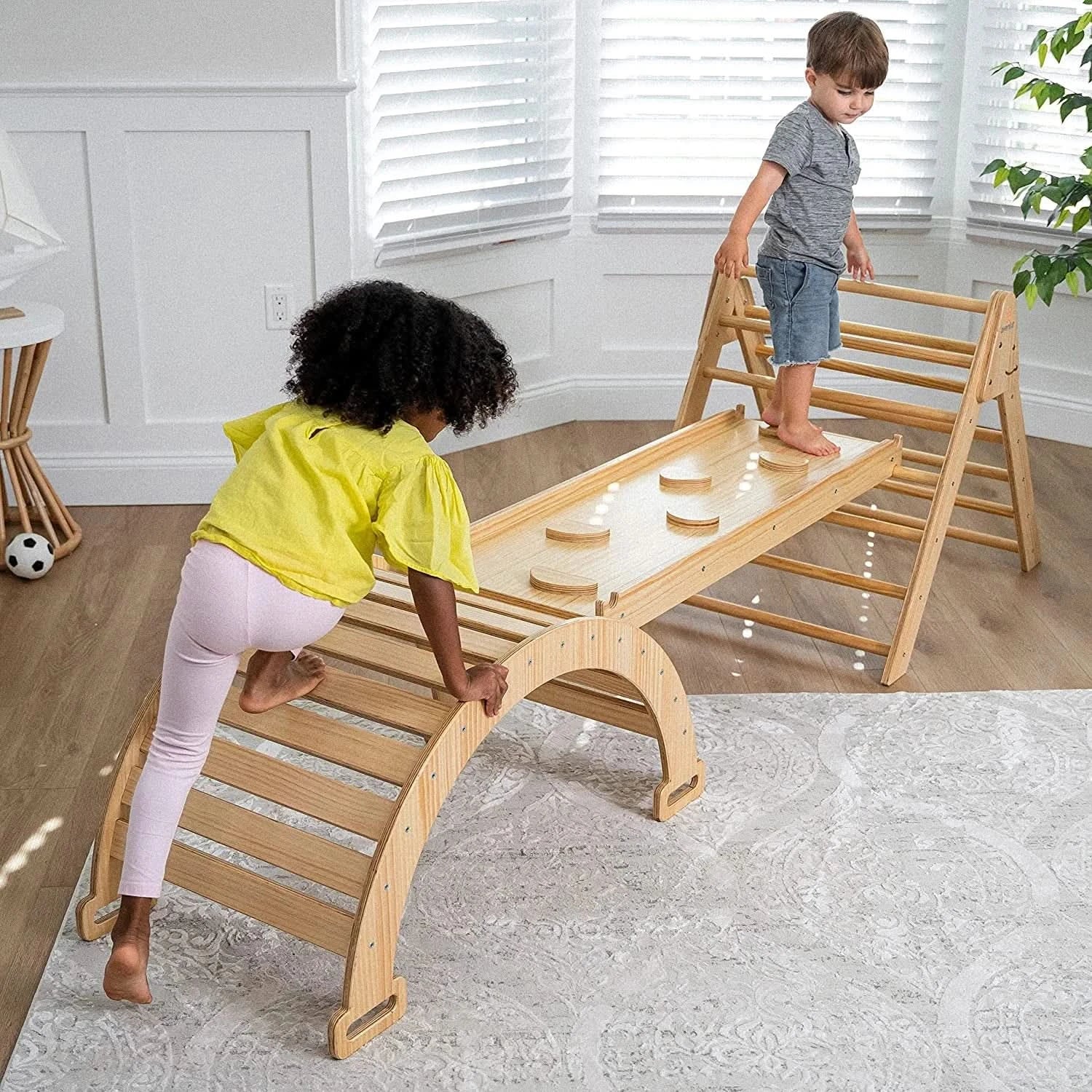 Hazel | Pikler Triangle, Slide & Rocker Set - Natural
