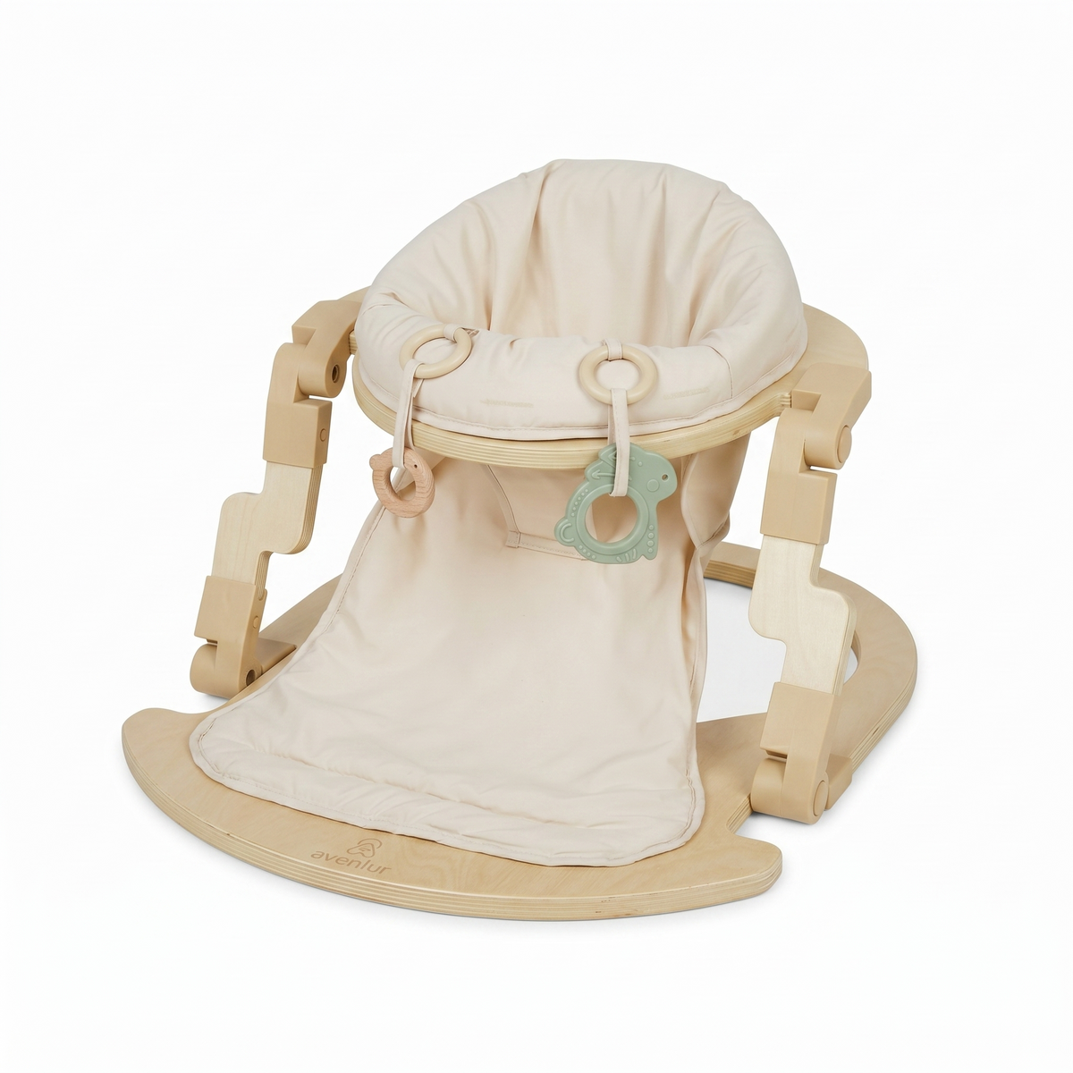 Oakling Foldable Wooden Baby Activity Seat | Plush Sit-Up Play Seat for 10 to 18 Months