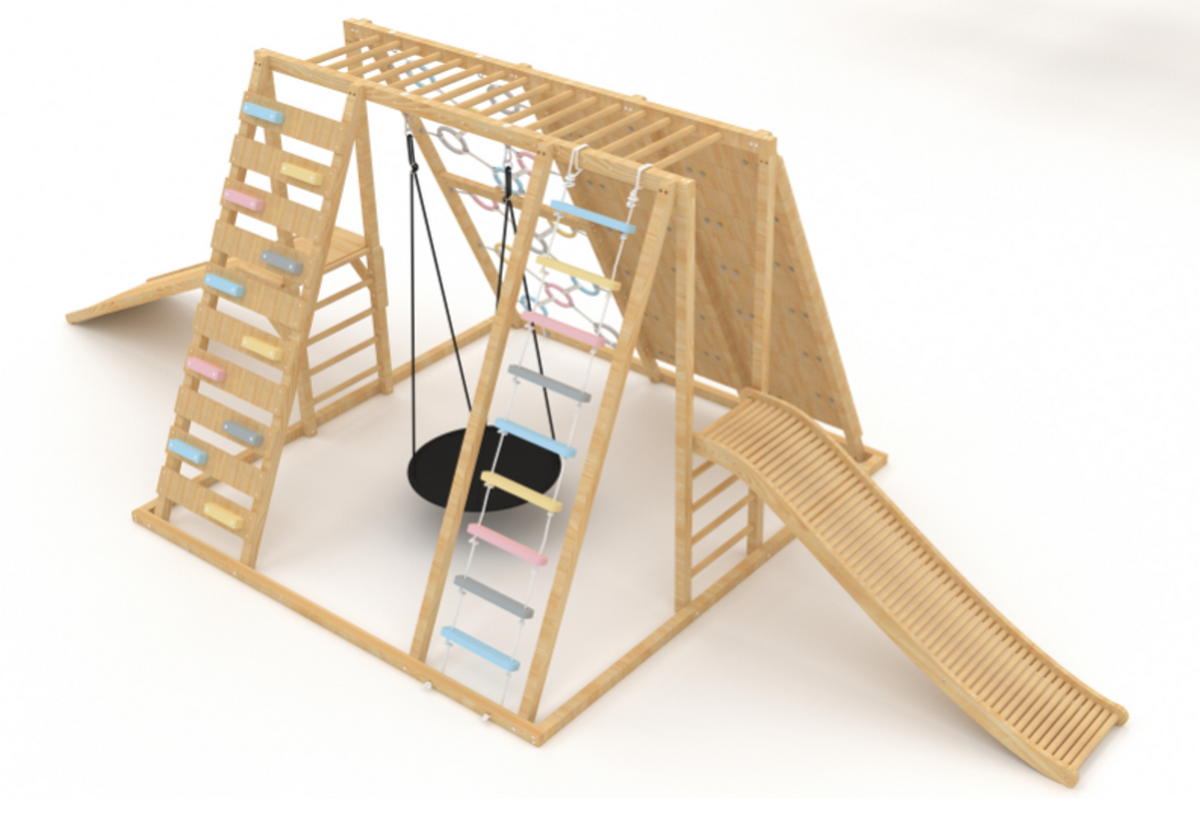 Wooden Roller Slide Add-On for Avenlur Climbers | Indoor Roller Slide, Climber Not Included