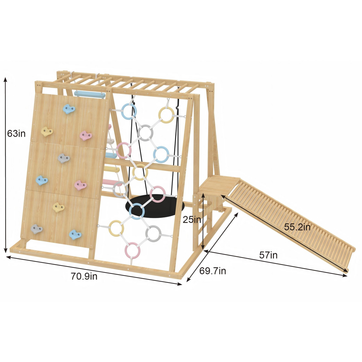 Sweetgum XL | 8-in-1 Indoor Playset for Toddlers with Slide and Swing
