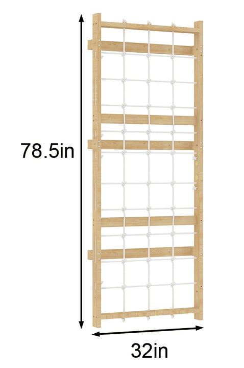 Rope Wall Panel for 79" Walnut Modular | Indoor Rope Climbing Wall