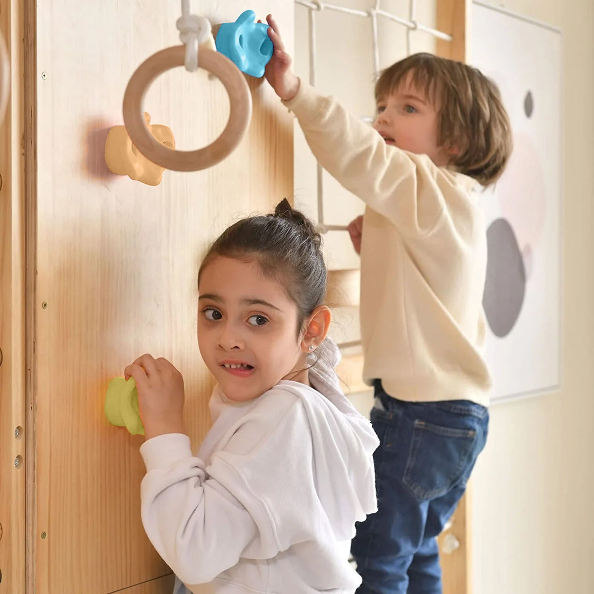 Walnut 79" | 9-in-1 Swedish Ladder Wall Gym for Lower Ceilings