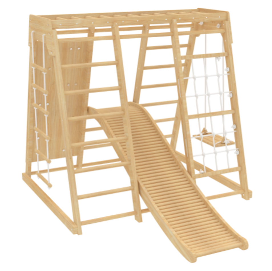 Wooden Roller Slide Add-On for Avenlur Climbers | Indoor Roller Slide, Climber Not Included