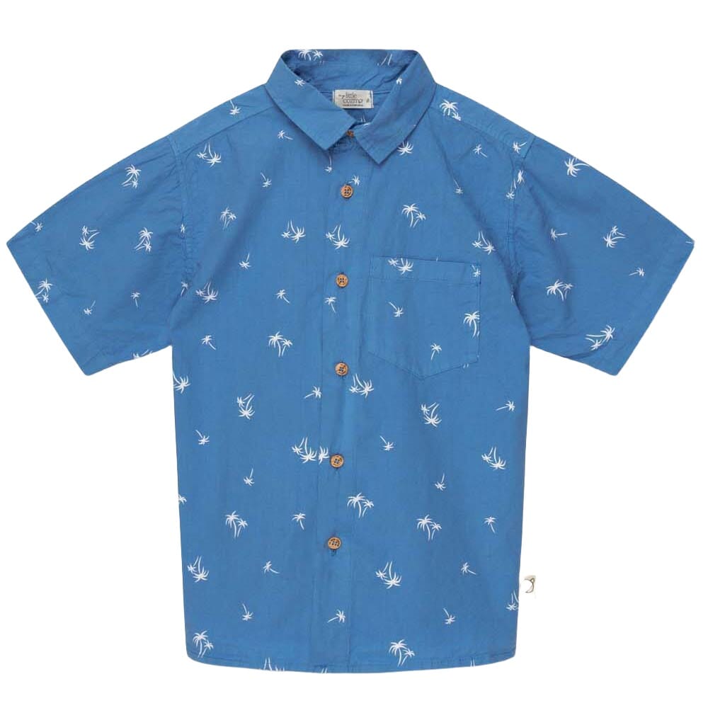 Palm Print Shirt - Blue