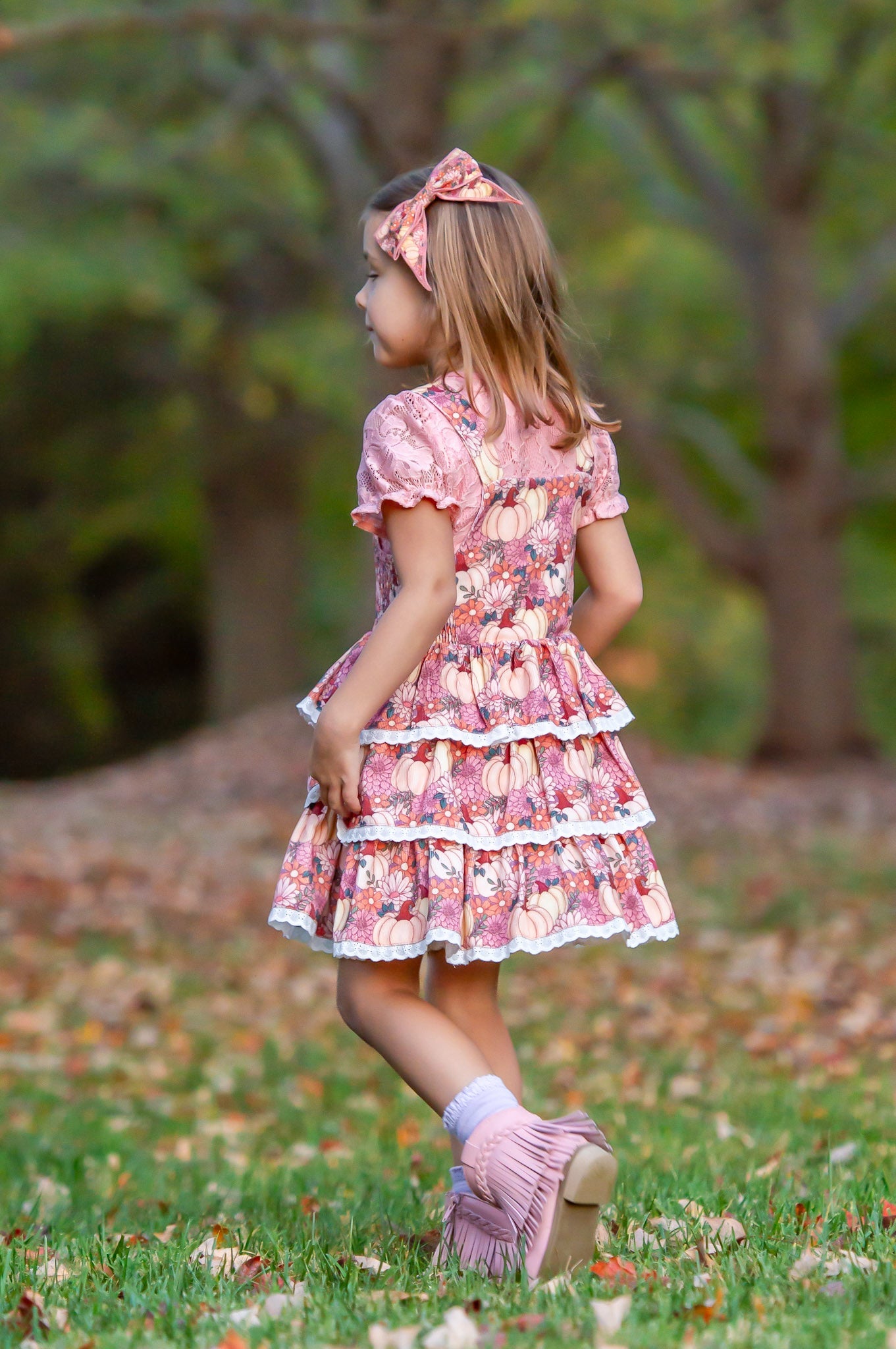 Harvest Blossom Overalls Dress
