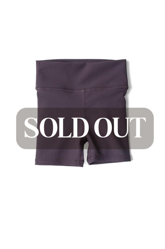 Baby Athletic Ribbed Biker Short - Plum