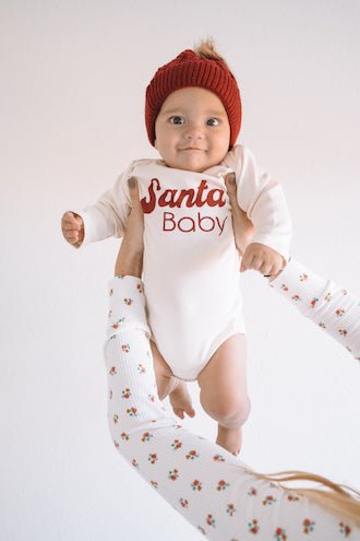 Baby Santa Baby Graphic Long Sleeve Organic Bodysuit