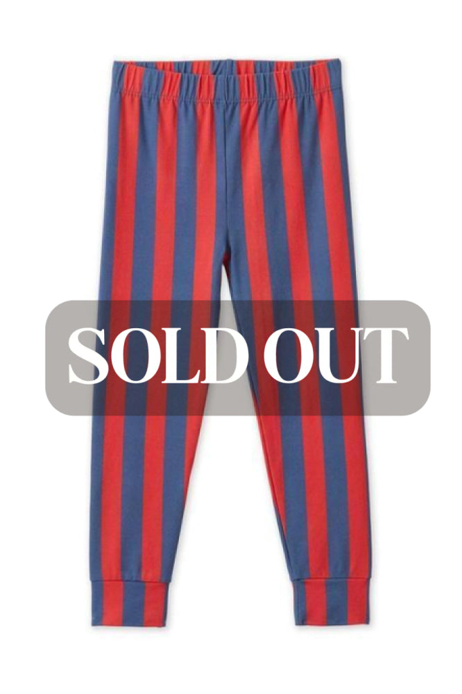 Baby Striped Tencel™ Leggings - Blue/Red Stripe