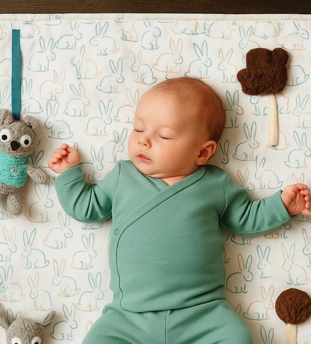 Organic Play Mat | Rectangle | Bunnies