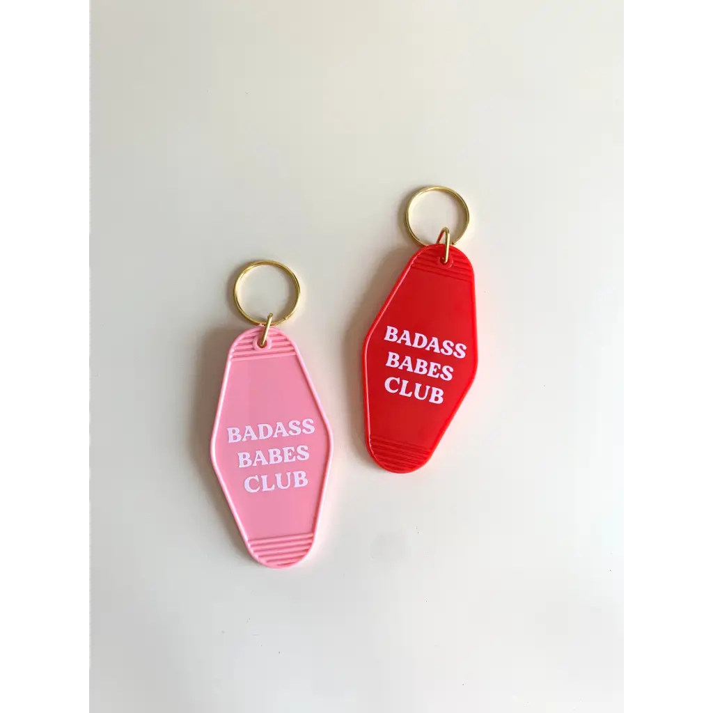 Badass Babes Club Vintage Hotel Keychains