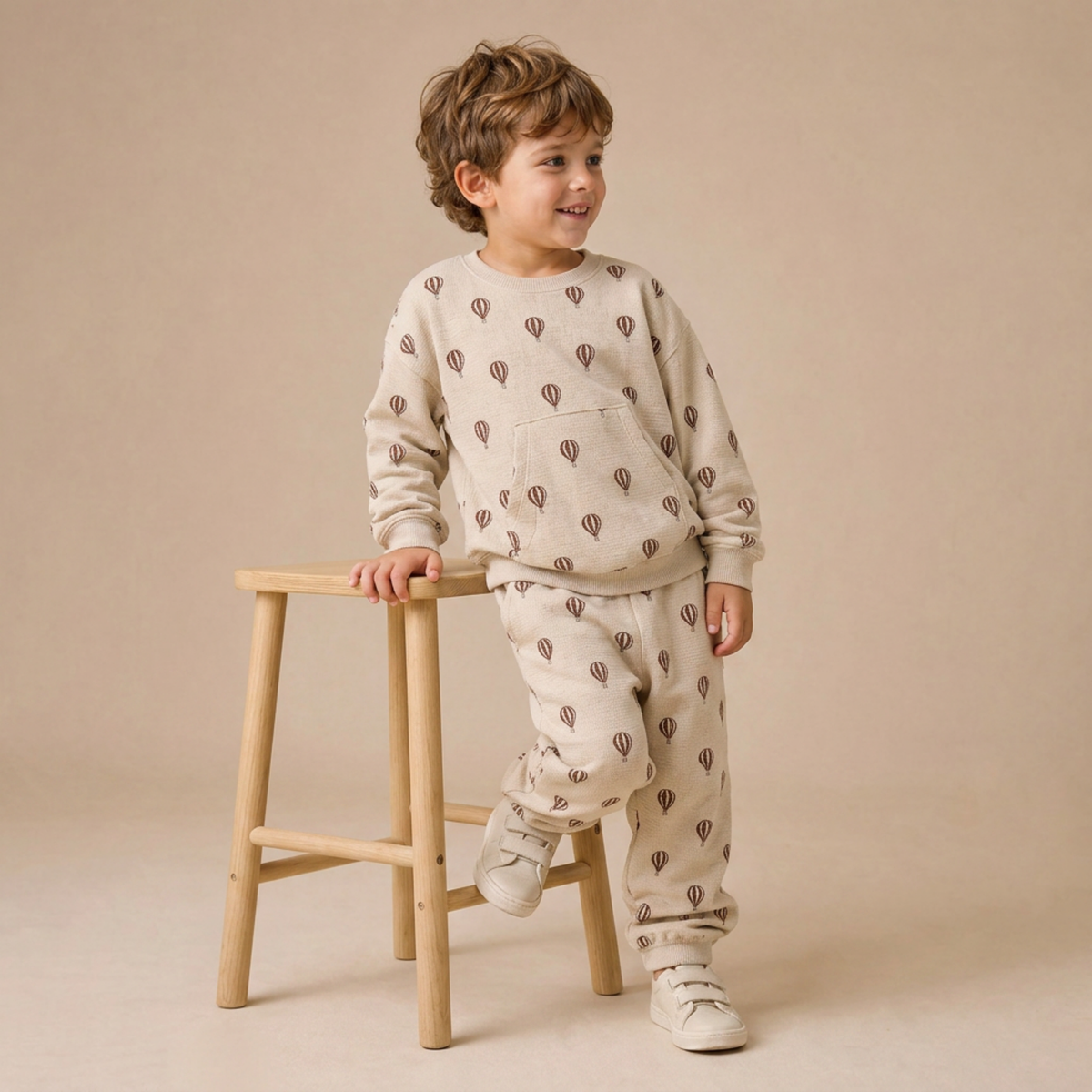 Organic Tee & Pant Slouch Set - Ballon Voyage