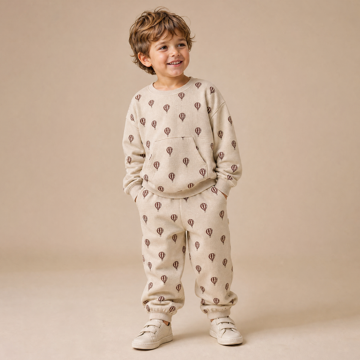 Organic Tee & Pant Slouch Set - Ballon Voyage