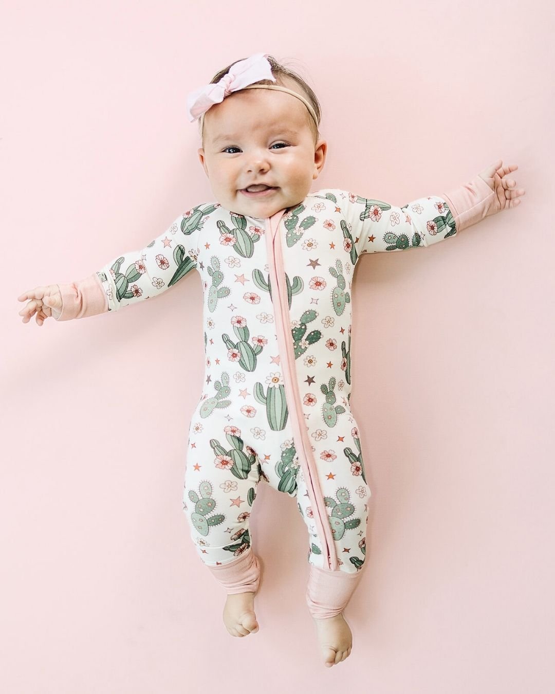 Bamboo Zip Romper | Cactus Flower