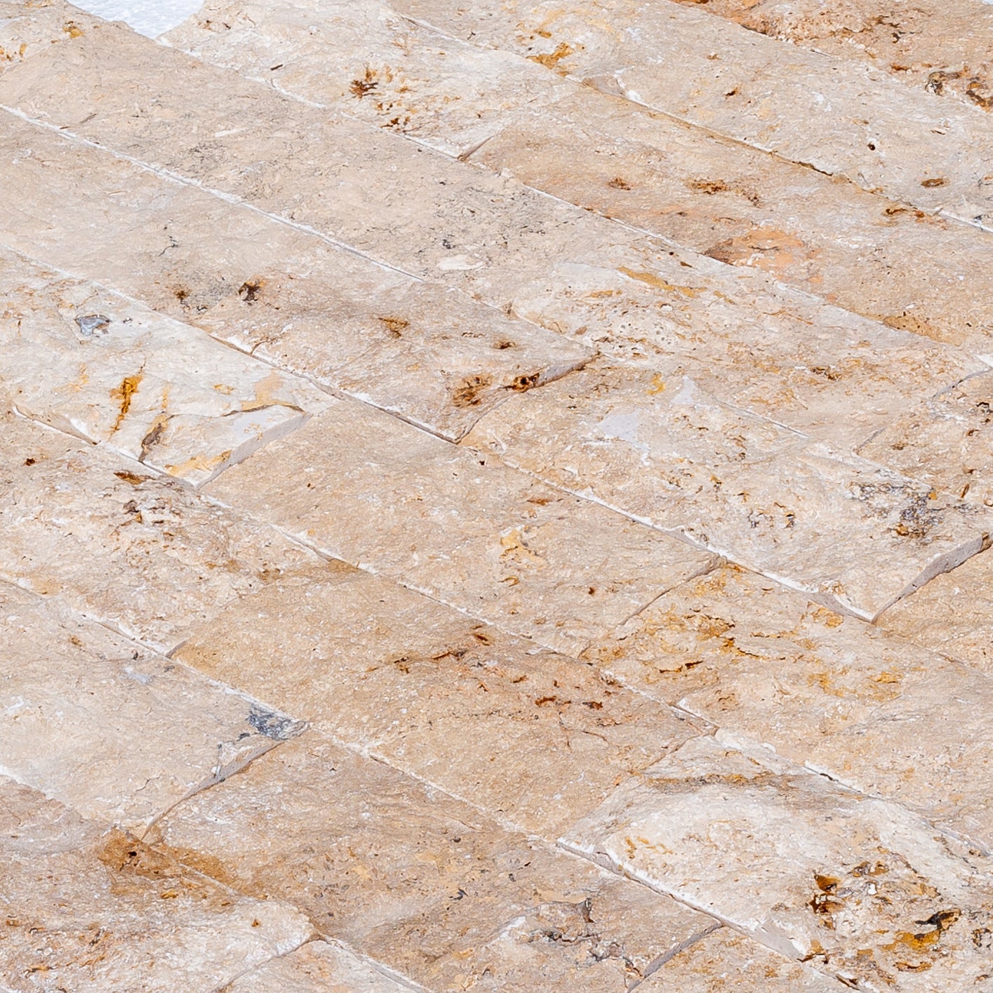 Beige 4"xFree Length Split-face Natural Travertine Wall Tile - Belair Collection