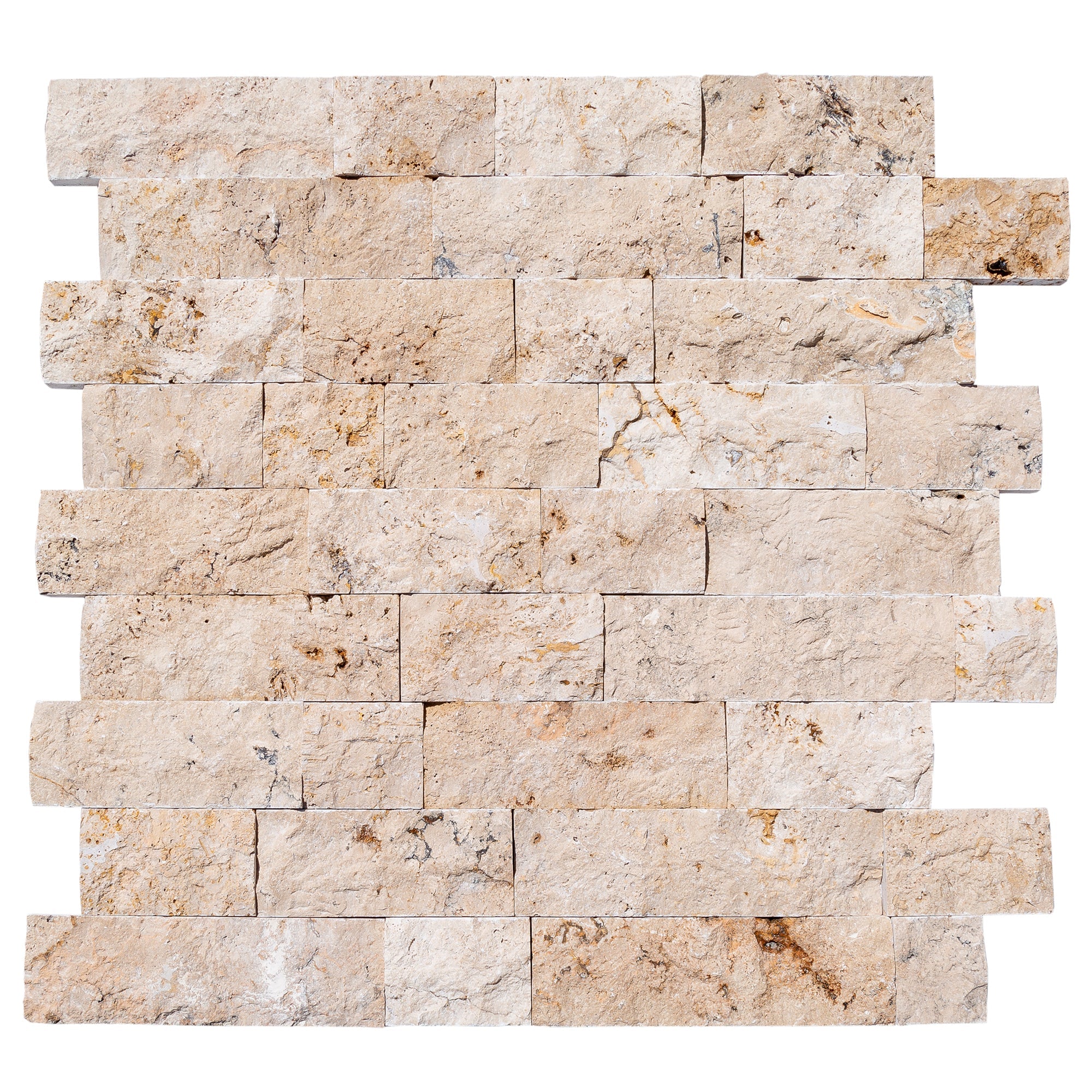 Beige 4"xFree Length Split-face Natural Travertine Wall Tile - Belair Collection