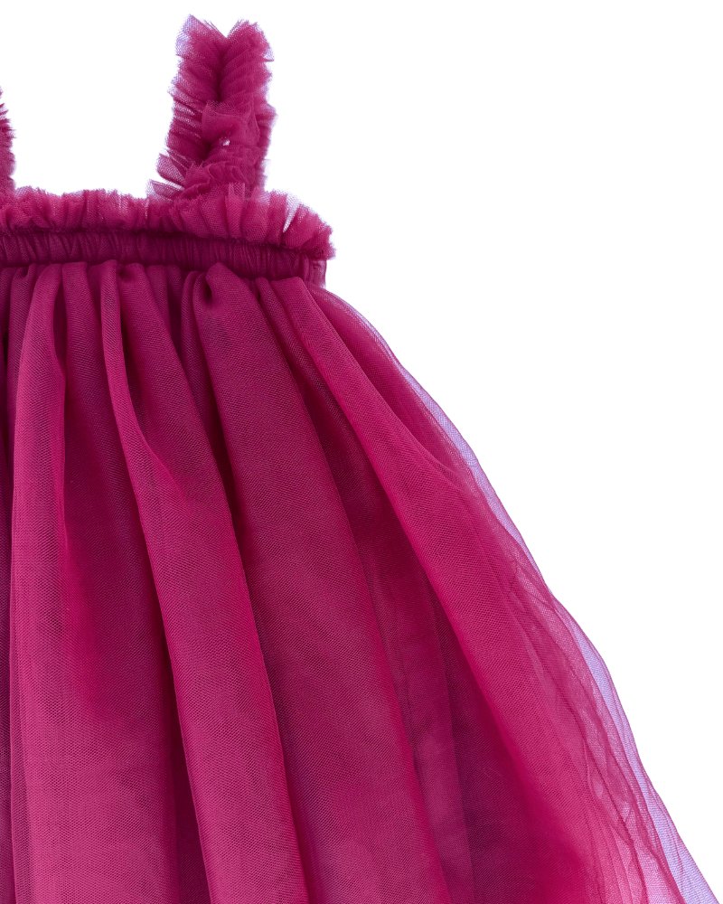 Bella Tulle Shift Dress - Cranberry