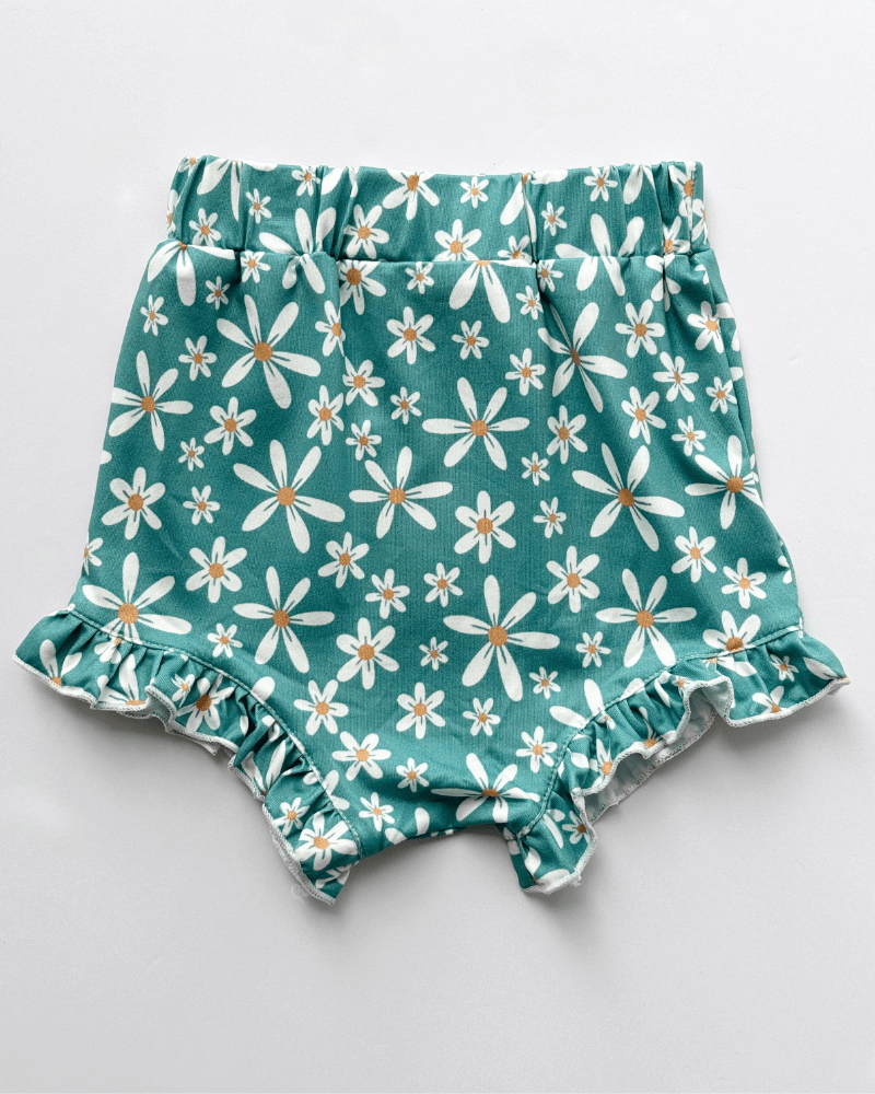 Belle High Waist Bloomer - Teal Daisy