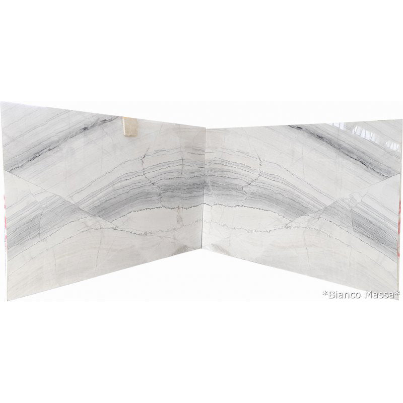 Bianco Massa White Bookmatching Marble Slabs Polished - Livfloors Collection