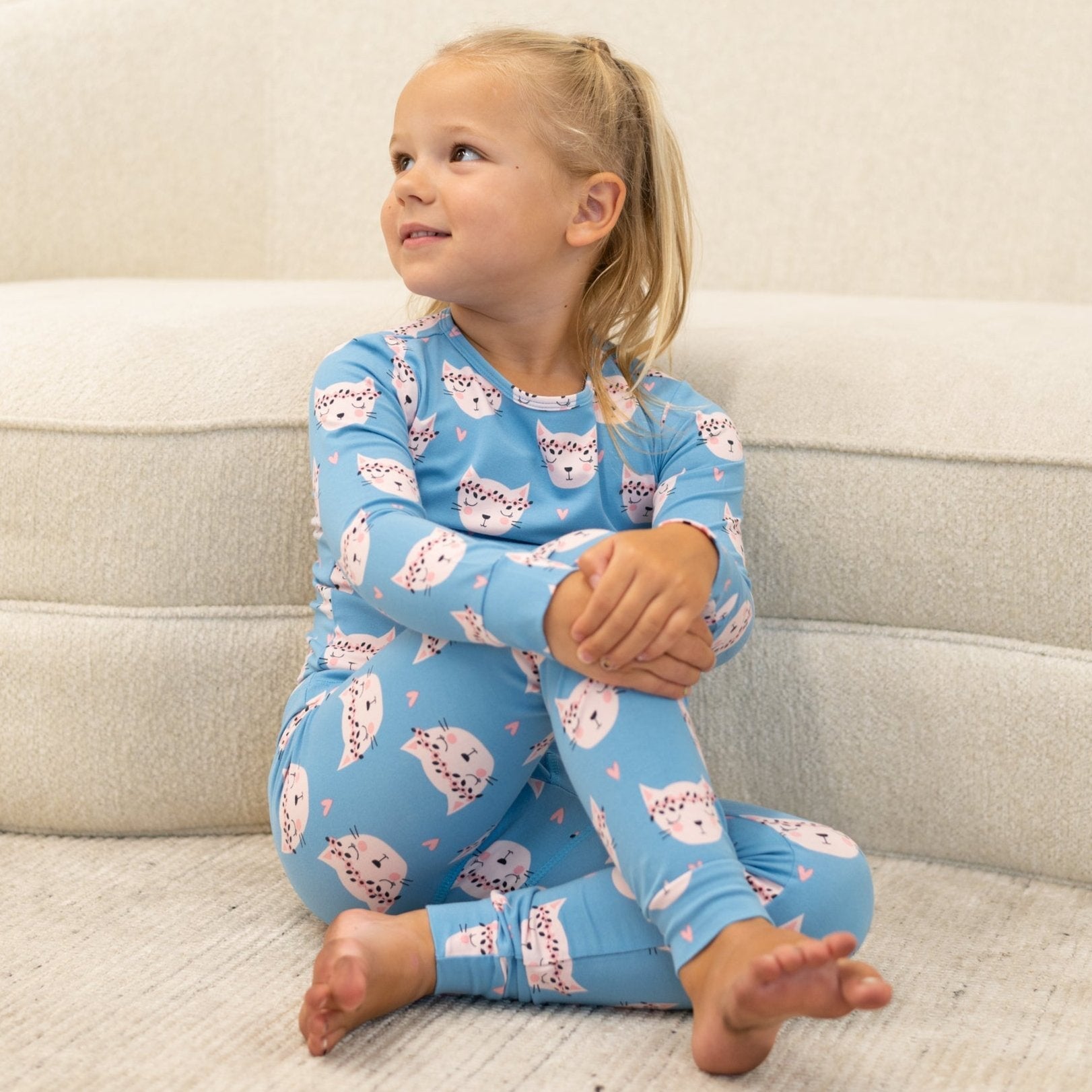 Pretty Pink Cat Big Kid Pajama