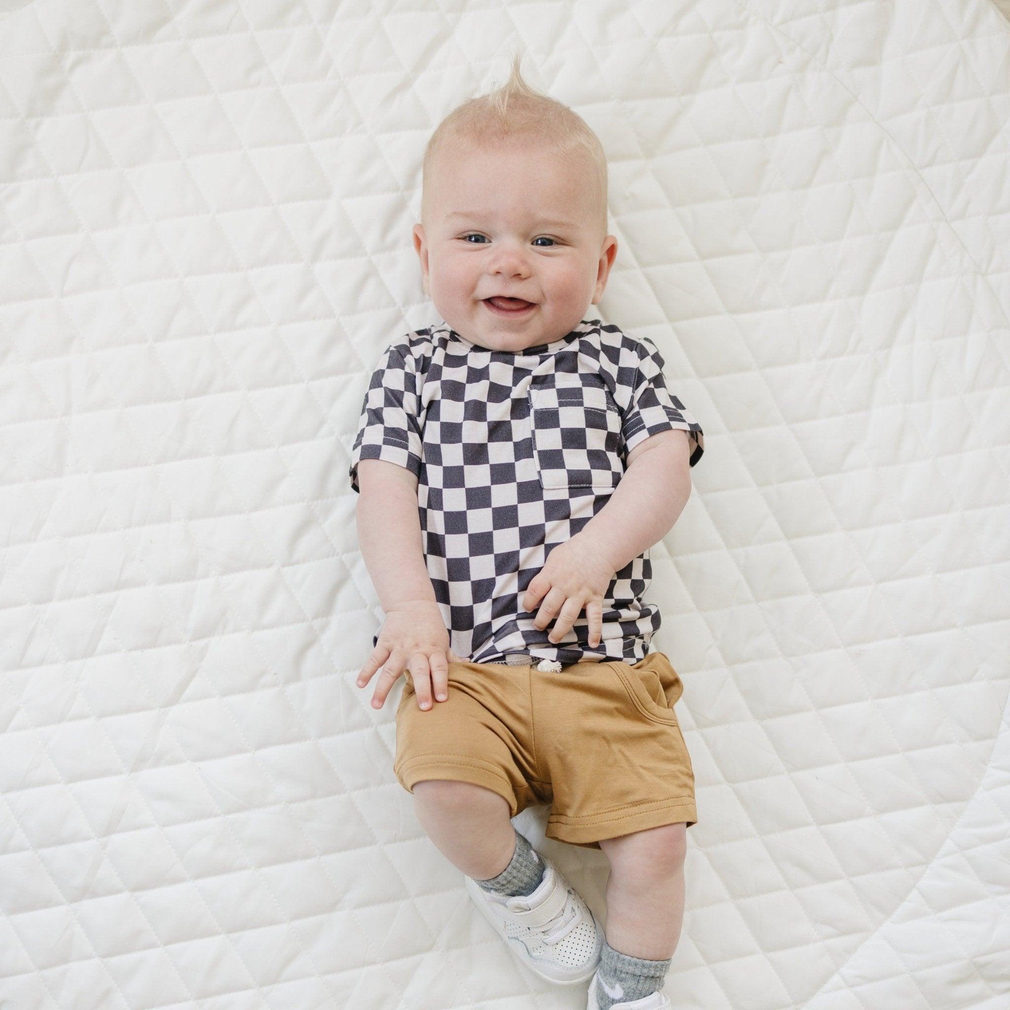 Black Checkered Bamboo Tee