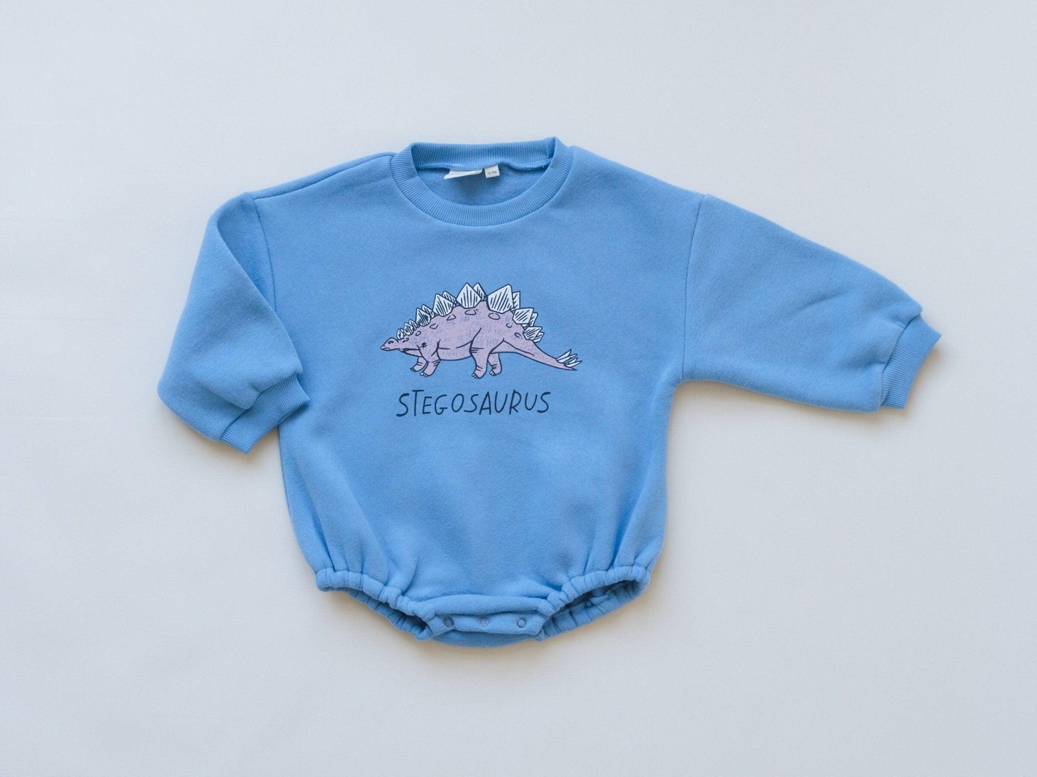 Blue Dino Sweatshirt Romper