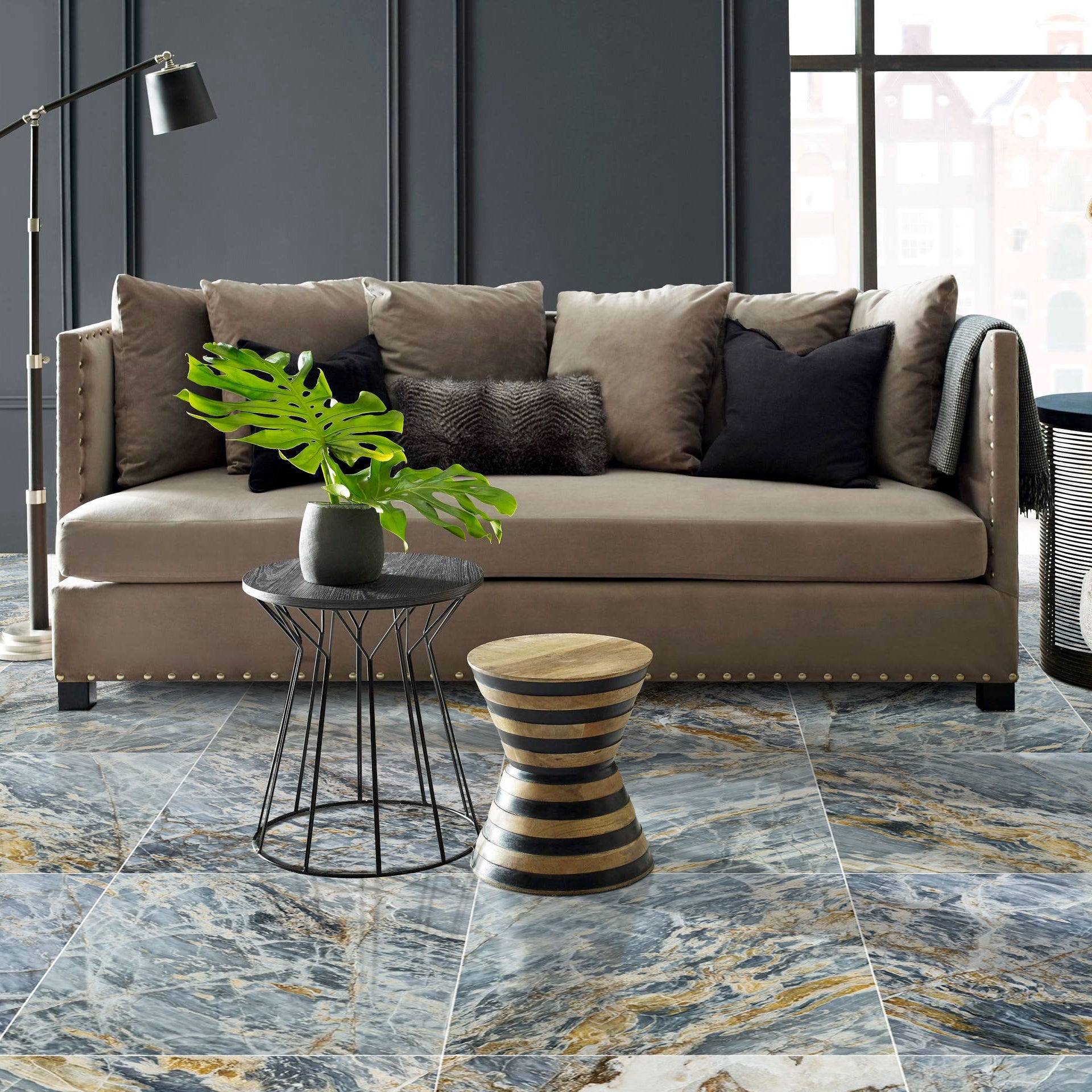 Blue Lagoon Dolomite Exotic Marble Polished Floor and Wall Tile - Large Format - Livfloors Collection