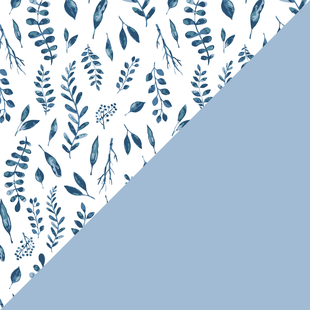 Blue Leaves + Cornflower Muslin Burp Cloths Burp Cloths Bebe au Lait   