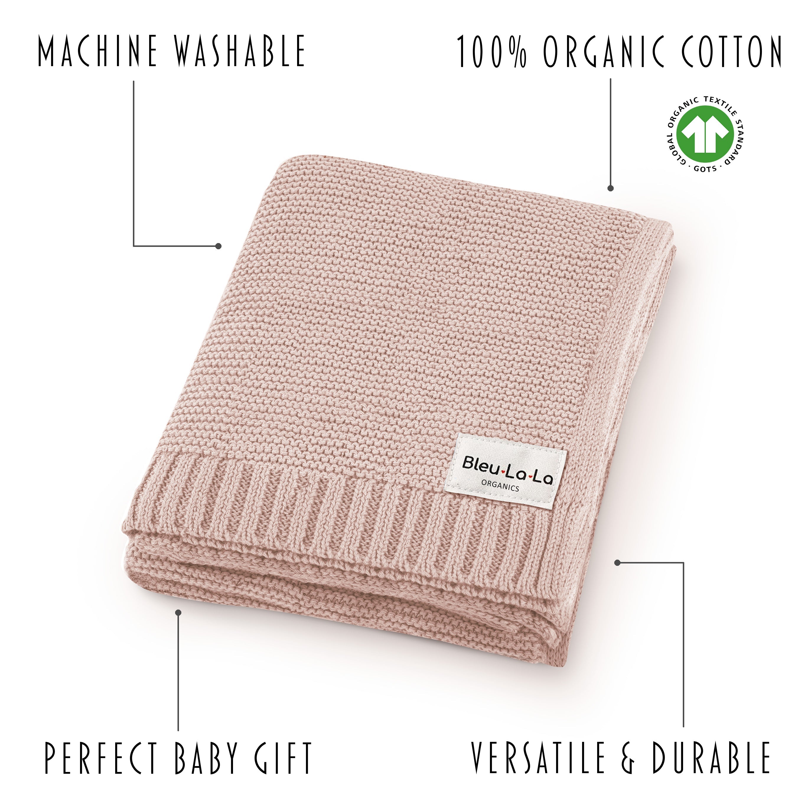 Heritage Knit - 100% Organic Cotton Luxury Knit Baby Swaddle Blanket