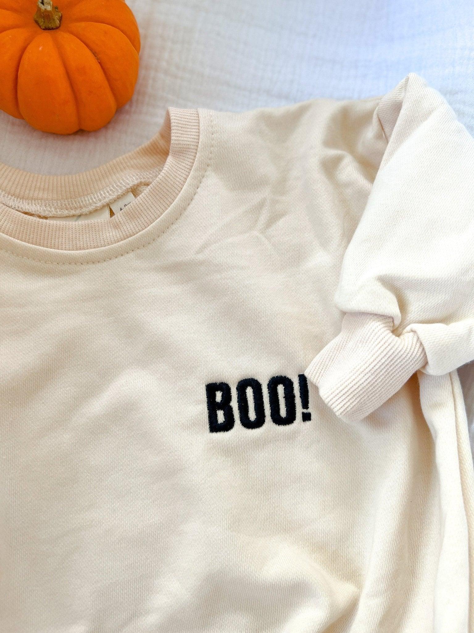 BOO! Embroidered Oversized Sweatshirt Romper