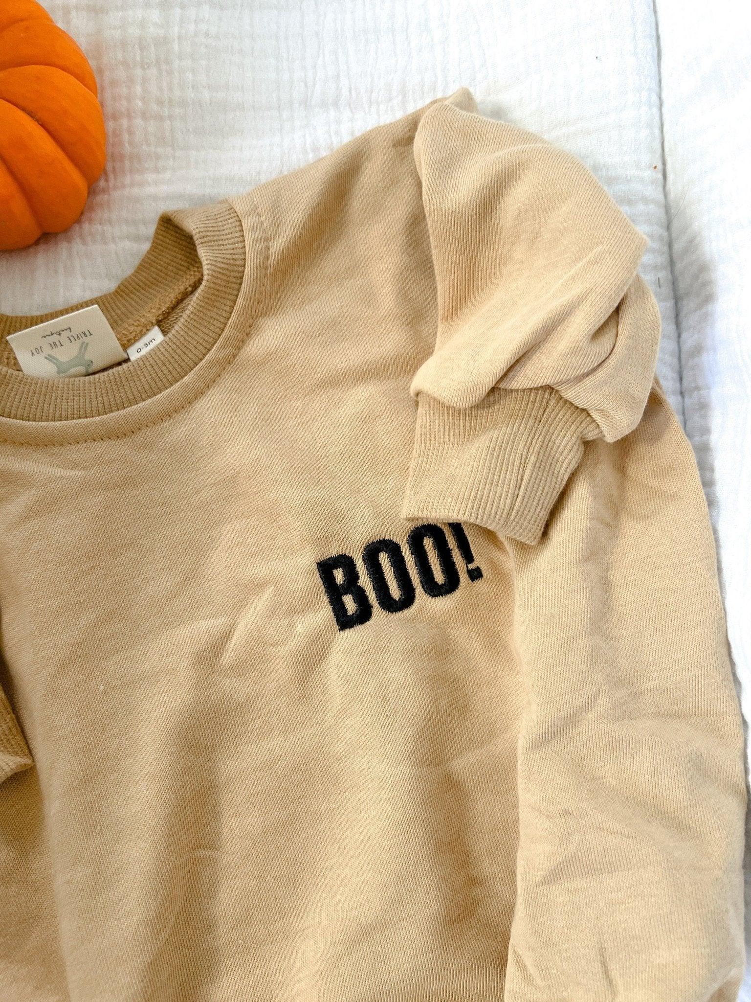 BOO! Embroidered Oversized Sweatshirt Romper